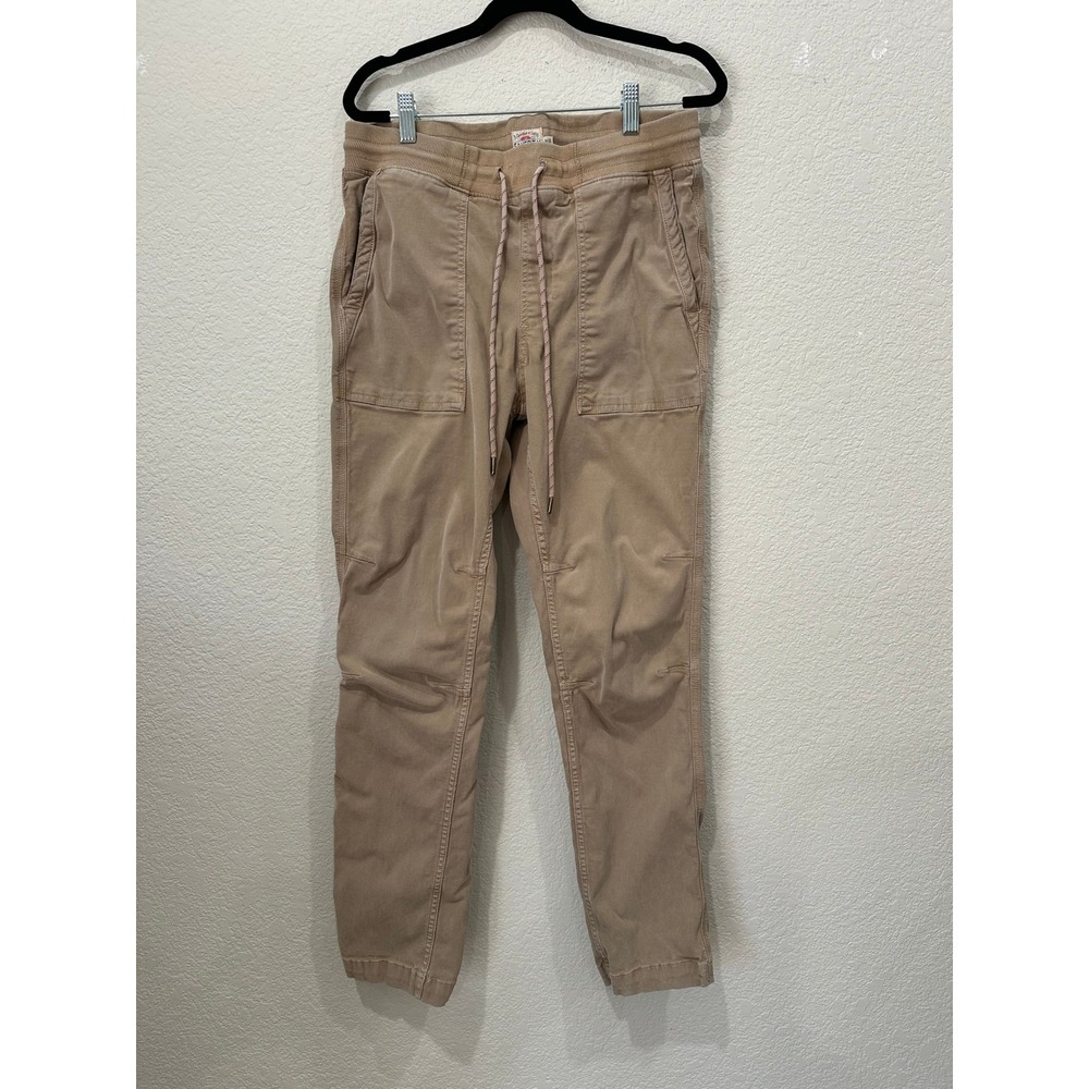 Faherty Arlie Day Pants Womens Medium Tan Khaki Jogger Tapered Stretch Tencel